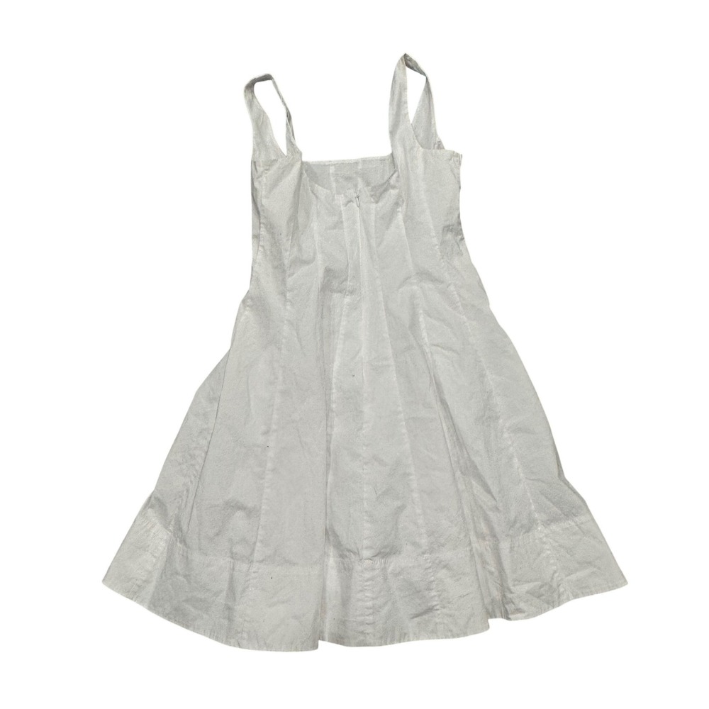 Staud White Cotton Blend Paneled A-Line Mini Dress Size 6 Sleeveless Square Neck - Picture 8 of 8